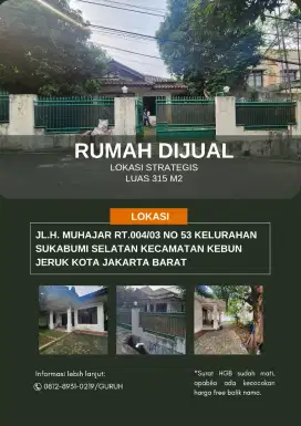 Rumah dijual kebon jeruk jakarta barat