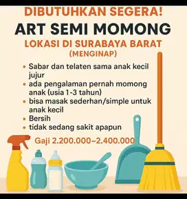 DIBUTUHKAN SEGERA ART SEMI MOMONG (MENGINAP)
