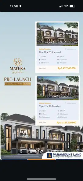 Matera Signature Rumah Premium Gading Serpong Tahap 2