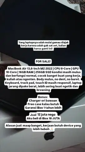 MacBook Air 13.6-inch M2 2022 16GB|256GB