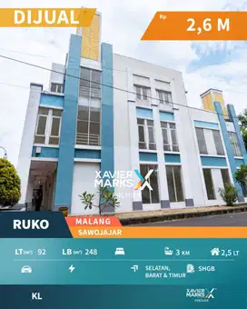 Dijual Ruko Langka Hook 3 Sisi di Pusat Bisnis WOW Sawojajar, Malang