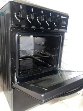 Kompor + oven gas freestanding Azalea 4 tungku warna hitam