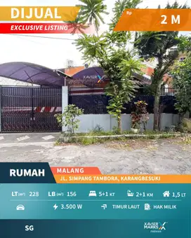 Dijual Rumah Dekat Kampus Unmer & Mall Di Simpang Tambora, Malang Kota
