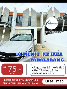 Rumah 2LT tanah besar dekat IKEA Kota Baru Padalarang Over Kredit Cpt