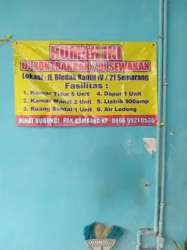 Dikontrakan rumah strategis dekat USM sukarno hatta