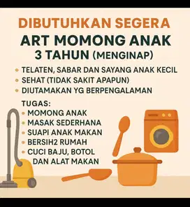 DIBUTUHKAN ART MOMONG MENGINAP