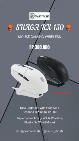 Mouse gaming wireless shaga RX-130