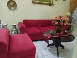 Kursi Sofa L Merah