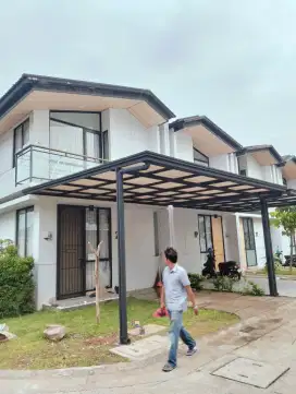 Kanopi alderon single layer kombinasi talang air+profil