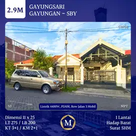 Rumah Gayungsari Surabaya Selatan dkt Gayungan Kebonsari Tol Waru Cito