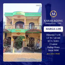 Rumah Karah Agung Jambangan dkt Ketintang Gayungsari Ahmad Yani