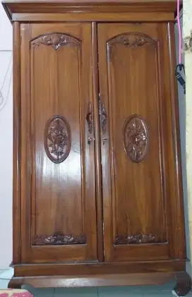 Lemari Jati Asli 2 Pintu