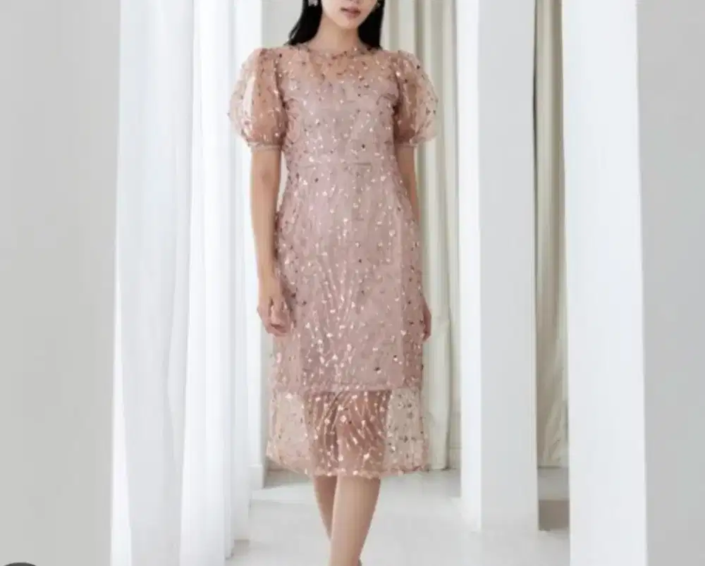 Dress brukat pl rosegold