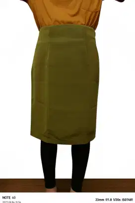 Rok span vintage hijau lumut