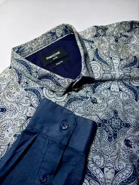 MANZONE Dark Blue Batik Longsleeve