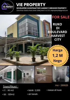 Jual Cepat Ruko Hoek Lokasi Sabgat Setrategis. Harvest City Cibubur.