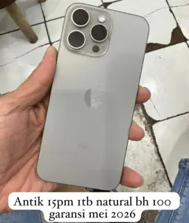 BH 100 CC 1 iPhone 15 Pro Max 1TB Natural ISTIMEWA iBox Mei 2026