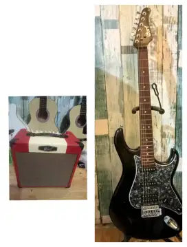 Paket hemat gitar & monitor cort original banyak bonus harga nett