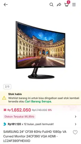 Samsung Curved Monitor 24 Inch