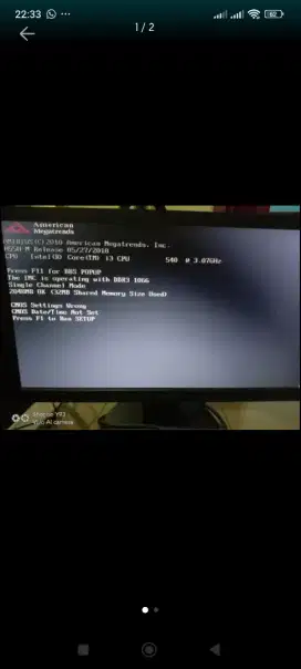 CPU Core i3 3.07 GHz