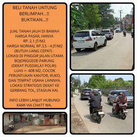 Tanah pinggir jalan raya pas untuk tempat usaha di Bojonggede-Bogor 13