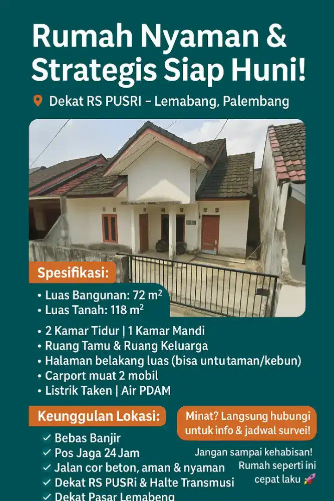 BUTUH UANG. RUMAH PHDM 1 MASUK 2 MOBIL