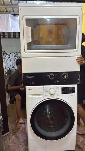 Dijual Mesin Cuci LG 15Kg + Dryer Maytag 15Kg siap untuk laundry