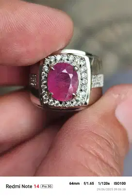 Cincin batu ruby 4.25 carat ring alpaka
