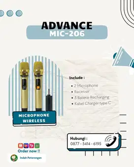 Advance Mic Wireless Double MIC-206