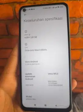 Redmi note 9 4/64 retak sehelai