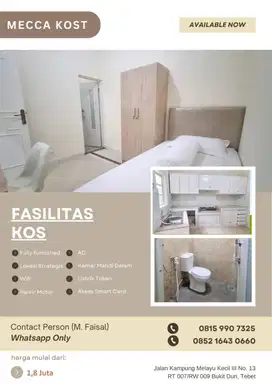 Kost Tebet Muslimah, Fully Furnish. Dekat dengan KRL&Busway