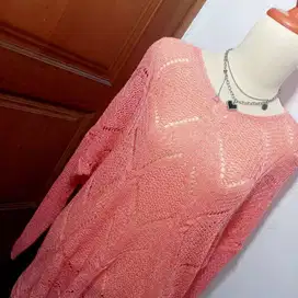 Baju Rajut Peach Cewek