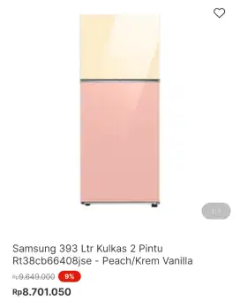 Kulkas samsung 2 pintu bespoke series 380liter