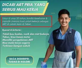 DICARI ART PRIA/WANITA YANG GESIT & YANG SERIUS MAU KERJA BENAR