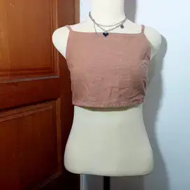 Baju Crop Top Coklat Cewek