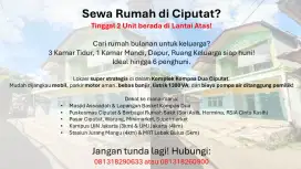 Rumah Dikontrakkan 3 KT di Ciputat, Rumah di Lantai 2