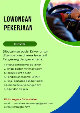 Dibutuhkan Posisi Driver
