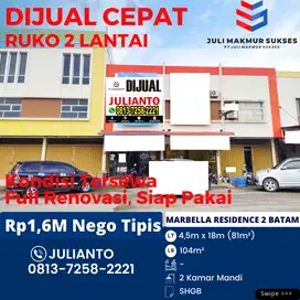 Dijual CEPAT Ruko 2 Lantai Full Renov di Marbella Residence 2 Batam