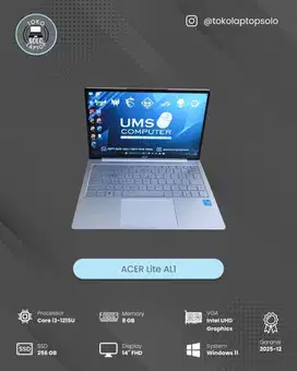 ACER Lite AL1 Core i3-1215U RAM 8GB SSD 256GB Intel UHD Graphics FHD