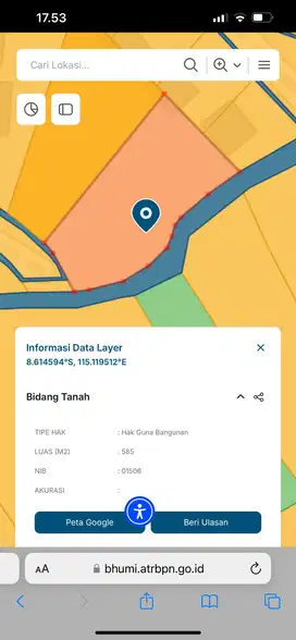 tanah full view sawah di greenlot dekat canggu WR-098