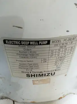 Jual Pompa Second Jet Pump 250wt ex Shimizu