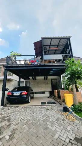 RENOVASI RUMAH KANOPI TERAS SEKALIGUS ROOFTOP PLAVON PVC RANGKA ATAP