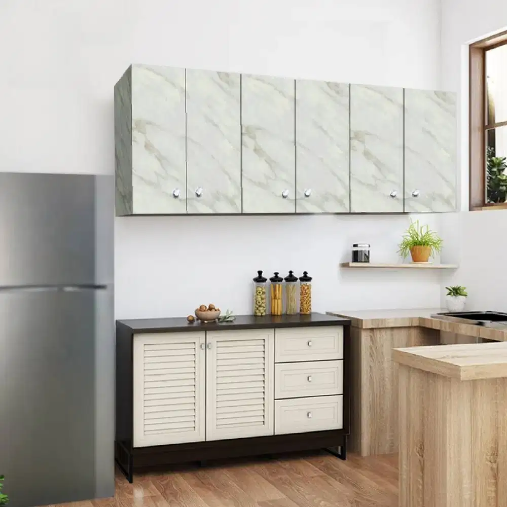 Rak Gantung 6 Pintu (Motif Putih Keramik)