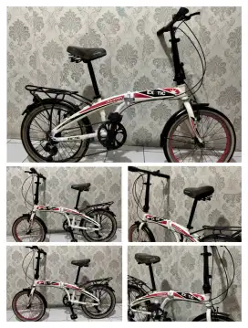 Sepeda lipat 6 speed ukuran 20 untuk usia 5 sampai 15 tahun