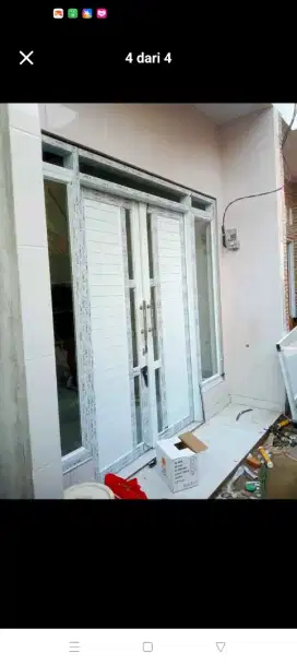 Jual kusen pintu satu dan pintu Dua dari bahan aluminium dan kayu