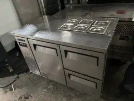 Undercounter Turboair salad 6 pan pintu kombinasi drawer mesin Ori