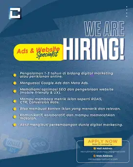 LOWONGAN KERJA ADS & WEB SPECIALIST