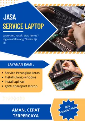 JASA SERVICE DAN INSTALL ULANG LAPTOP & KOMPUTER !
