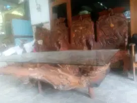 Set kursi meja ukir naga