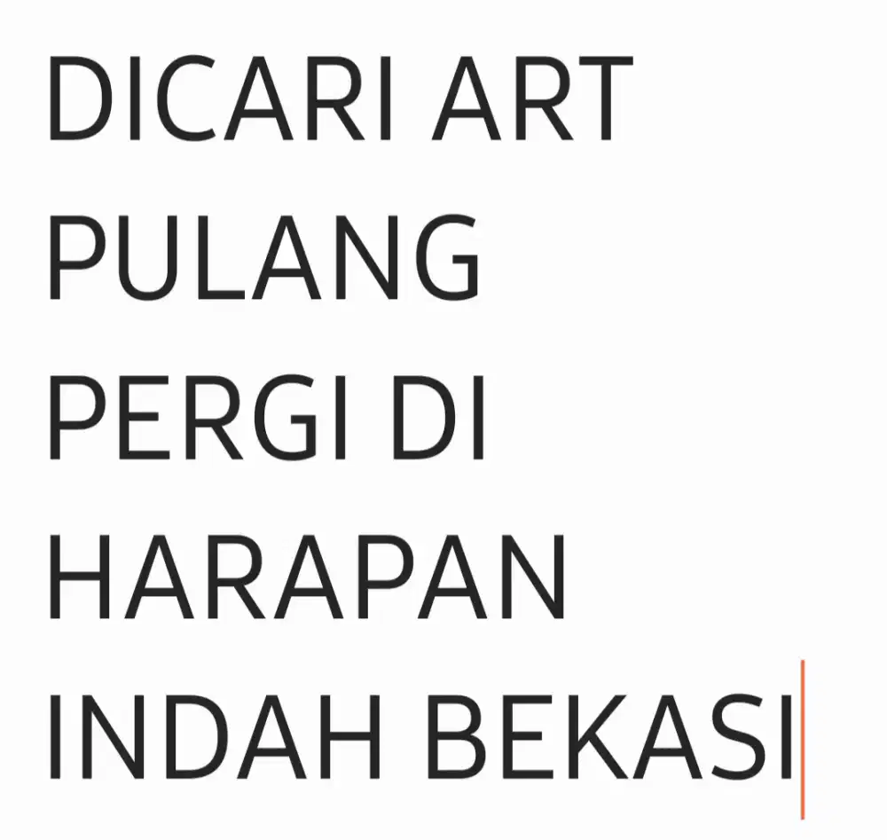 DIBUTUHKAN ASISTEN RUMAH TANGGA (ART) PP (PEMBANTU)